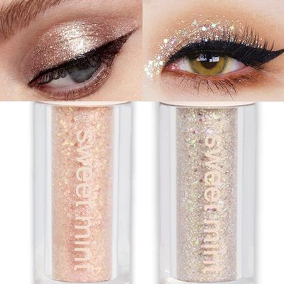 SUAKE Liquid Sparkling Glitter Eye Shadow Sticks  Crystal Silver Golden Eyeshadow, Eyeliner, Eyelid Shimmer Highlight Makeup, sombra de para ojos,Waterproof Quick-Drying