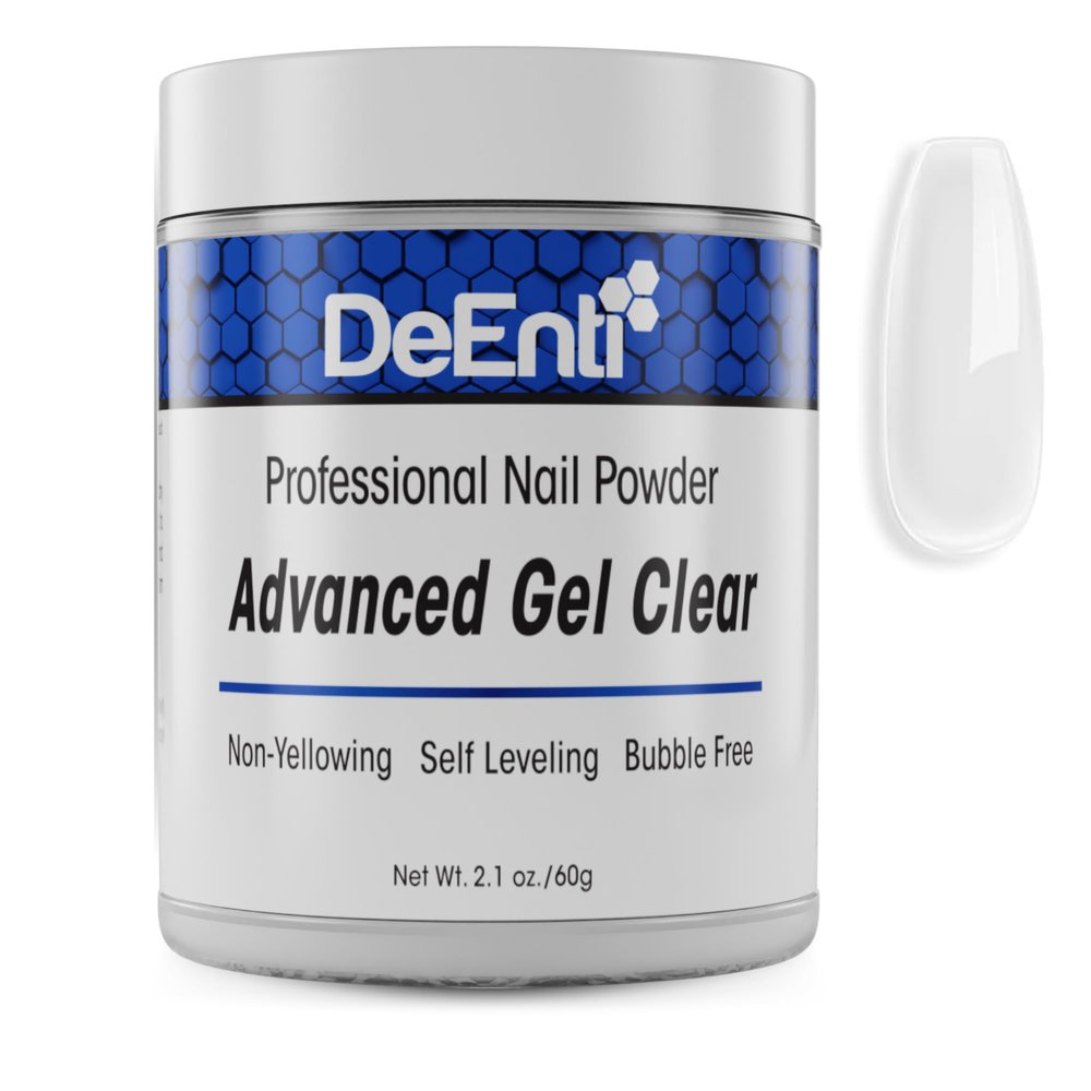 DeEnti Acrylic Nail Powder - 2oz Advanced Gel Clear|Professional Grade, Bubble-Free Acrylic Powder for Nails | Long-Lasting, Chip-Resistant Nail Acrylic Powder for Carving, Extensions & Fake Nails