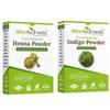 DKM Attar Ayurveda Natural Dye for Black Hair (Henna Leaves Powder, Indigo Leaves Powder Combo Pack) (200 Grams + 200 Grams = 400 Grams Total), 14.1096 Ounce view 1
