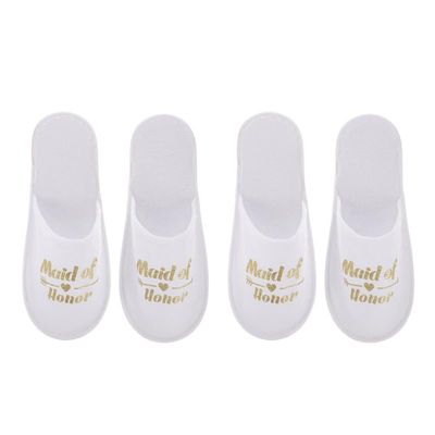 Abaodam Bridesmaid Disposable Slippers 2 Pairs Wedding Party Cloth Spa Slippers Practical Maid of Honor Gift for Women Pajama Night Footwear