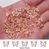 DANNEASY 100pcs 3D Butterfly Charms for Nails Rose Gold Nail Charms Alloy Nail Jewels Nail Butterfly Design Nail Decoration for DIY Craft Nail Art Accessories view 2
