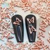 DANNEASY 100pcs 3D Butterfly Charms for Nails Rose Gold Nail Charms Alloy Nail Jewels Nail Butterfly Design Nail Decoration for DIY Craft Nail Art Accessories view 3