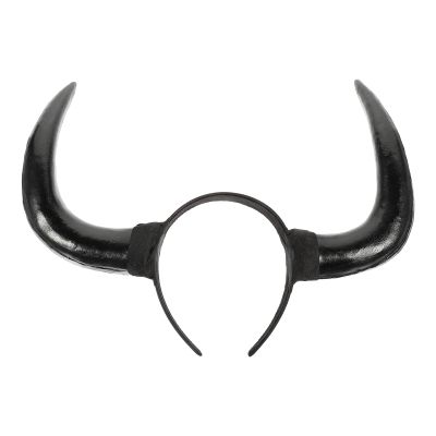 Abaodam Horn Headband, Black Devil Ox Horn Headband in Plastic Material, Halloween Cosplay Costume Party Headpiece for Girls, Women, and Men