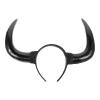Abaodam Horn Headband, Black Devil Ox Horn Headband in Plastic Material, Halloween Cosplay Costume Party Headpiece for Girls, Women, and Men view 1