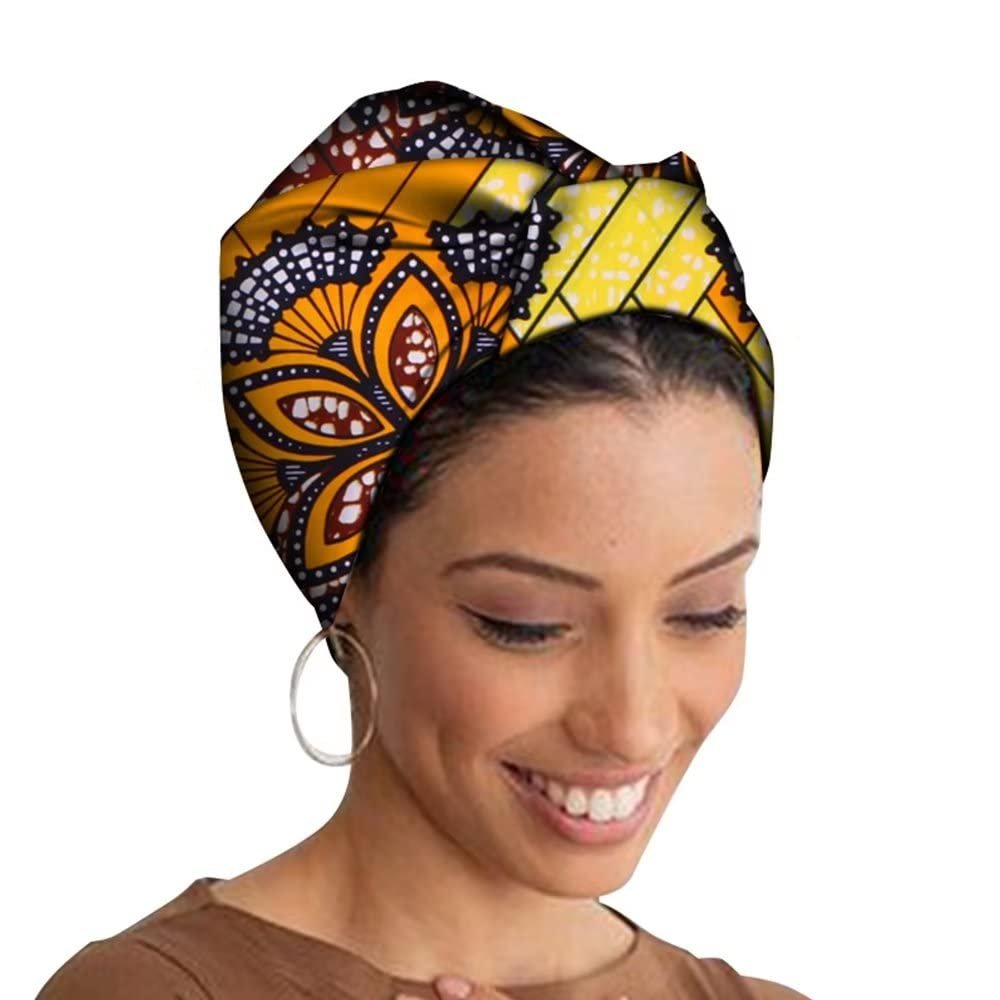 African Fabric Ankara Head Wrap for Women 50 * 180cm Fashion Colorful Head Scarf Hair Accessories WYB642