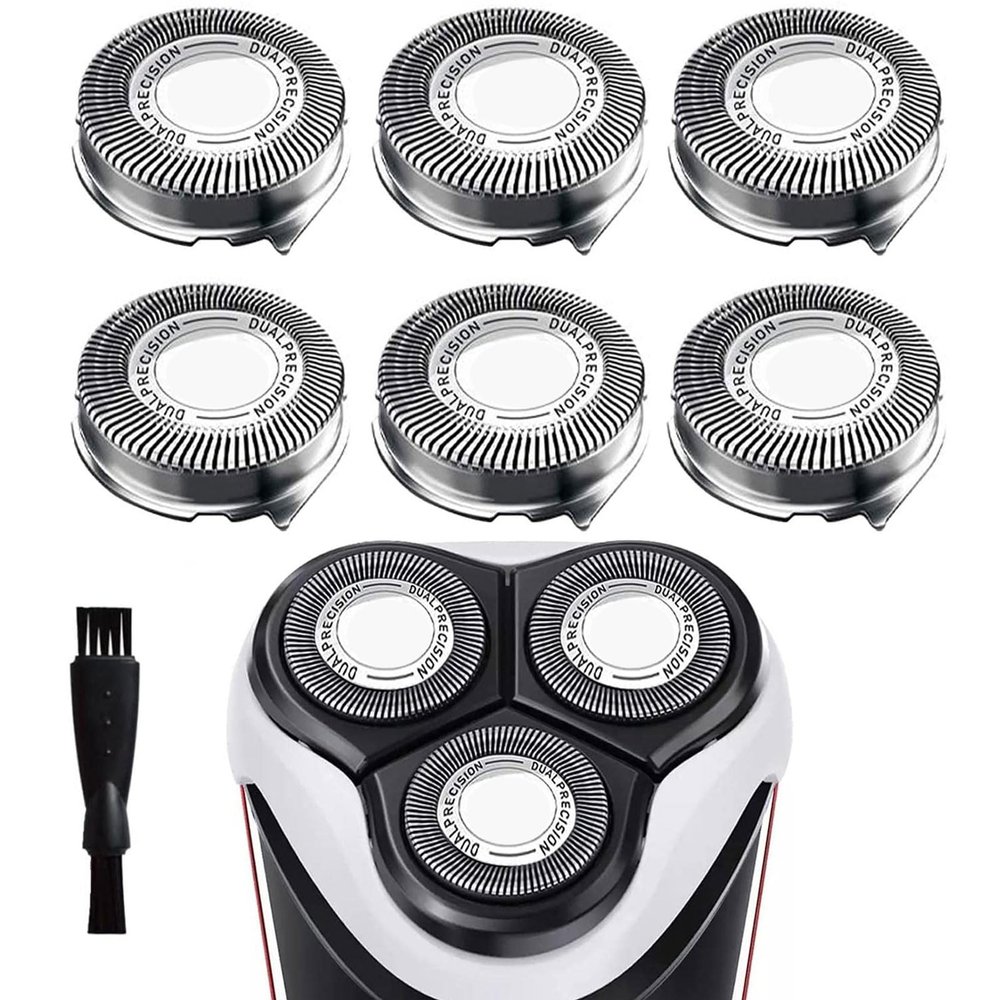 Gleway HQ8 Replacement Heads Compatible with Philips Razor and Aquatec Shavers, HQ8 Razor Blades for PT720 AT880 AT810 Heads New Upgraded HQ8 Blades for Series Shaver, 6-Pack & Brush