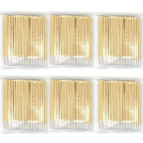 600 Count Microblading Cotton Swab Cotton Swabs Pointed Tip, Cotton Swabs Wood Sticks, Cotton Tipped Applicator, Tattoo Permanent Supplies, Makeup Cosmetic Applicator Sticks (Small)