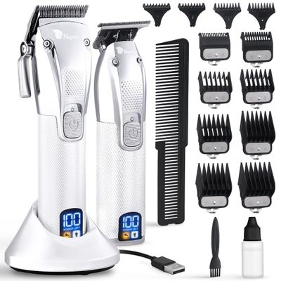 Fagaci Professional Hair Clippers for Men Set Turbo Power with Precise Cutting, Barber Clippers for Hair Cutting, Cordless Hair Clippers and Trimmers Set, Maquina de Cortar Cabello, Haircut Barber Kit