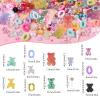 editTime 300PCS Kawaii Colorful Resin Acrylic 3D Gummy Bear Multi-Sized Heart Star Nail Charms with Snowflake Heart Star Slice (Multicolor6) view 2