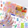 editTime 160PCS Kawaii Colorful Resin Acrylic 3D Bear Nail Art Charms for Nail DIY Crafting Scrapbook Accessories (Multicolor4) view 1