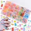 editTime 200PCS Kawaii Colorful Resin Acrylic 3D Gummy Bear Multi-Sized Heart Star Nail Charms with 300PCS Snowflake Heart Star Slice (Multicolor5) view 1