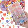 editTime 200PCS Kawaii Colorful Resin Acrylic 3D Gummy Bear Multi-Sized Heart Star Nail Charms with 300PCS Snowflake Heart Star Slice (Multicolor5) view 2