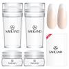 Saviland French Tip Nail Stamp: 8PCS Clear Silicone Nail Stamping Nail Art Stamper Kit, 2+2PCS Long & Short Jelly Stamper with Scrapers Nail Stamper Kit for French Manicure Home DIY Nail Salon view 1