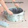 14L Collapsible Foot Soak Tub Bath with Handles for Soaking Kids Small Feet, Portable Foot Spa Bag Bucket Basin for Travel Camping, Green view 4