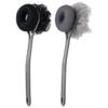 AARAINBOW 2 Packs Shower Body Brush with Bristles and Loofah, Back Scrubber Mesh Sponge with Long Handle for Skin Exfoliating Bath, Massage Bristles for Wet or Dry (C-Black+Gray) view 1
