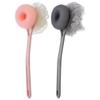 AARAINBOW 2 Packs Shower Body Brush with Bristles and Loofah, Back Scrubber Mesh Sponge with Curved Long Handle for Skin Exfoliating Bath, Massage Bristles Suitable for Wet or Dry (C-Gray+Pink) view 1