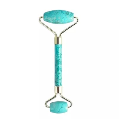 Turquoise Blue Face Massage Roller Jade Roller For Facial Massage Reduce Wrinkles Fine Lines For Face Eye Neck Body Massage Tool For Unisex Use BY MIRAA GEMS