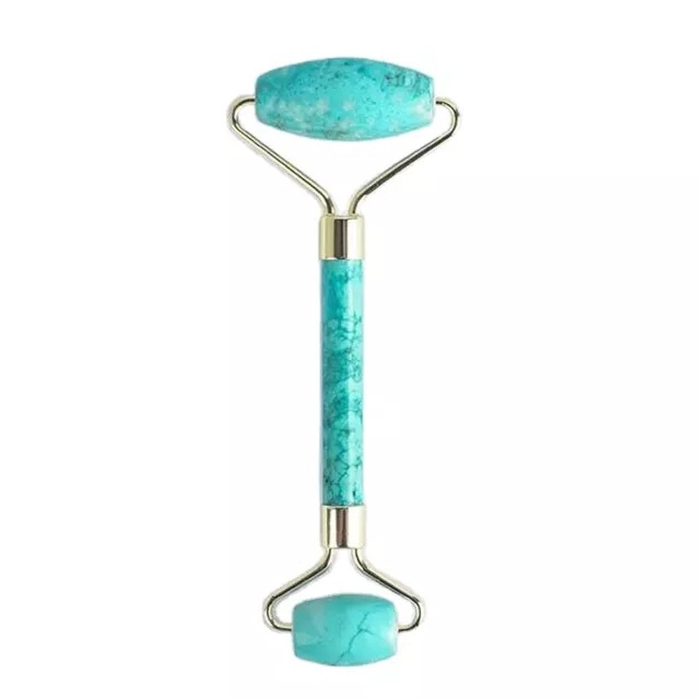 Turquoise Blue Face Massage Roller Jade Roller For Facial Massage Reduce Wrinkles Fine Lines For Face Eye Neck Body Massage Tool For Unisex Use BY MIRAA GEMS