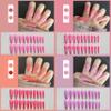 15 packs (300Pcs) / MEGA Set ofSugar ShineNail Art, Novice Friendly, Press on Nails Long, Luxury Wear Pattern Coffin Nails set, Full Cover Salon Fake Nails Art Tips, Acrylic Nails for Women and Girls, with Nail File and Grain Jelly Glue (c.Cute Set view 2