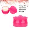 Powder Puff And Container,ANGGREK Powder Puff Container Vintage Rose Empty Makeup Loose Powder Dispenser Box Cosmetic Case With Powder Puff Black (Rose Red) view 2