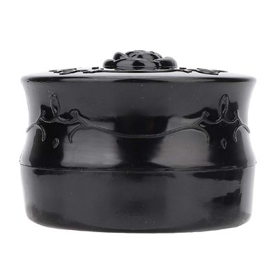 ANGGREK Powder Puff And Container, Powder Puff Container Vintage Rose Empty Makeup Loose Powder Dispenser Box Cosmetic Case With Powder Puff Black (Black)