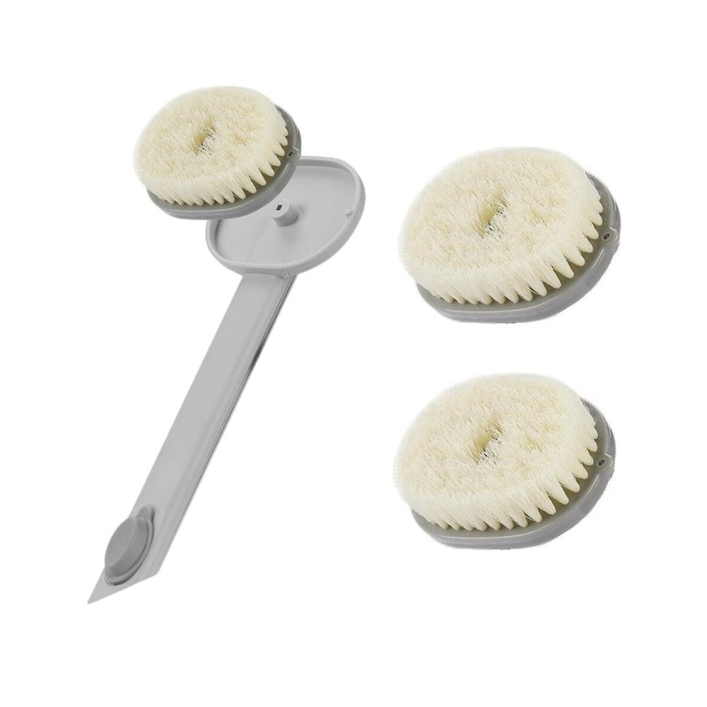 2023 New Long Handle Bath Massage Cleaning Brush with Non-Porous Sticky Hook, Multifunctional Detachable Back Brush, One-Touch Foam Exfoliation, Family Essential