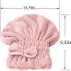 Jseng 2PC Microfiber Hair Drying Caps, Extrame Soft & Ultra Absorbent, Fast Drying Hair Turban Wrap Towels Thick Fluffy Shower Cap for Women view 3
