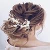 Unicra Flower Bride Wedding Hair Pins Rose Gold Crystal Bridal Hair Pieces Pearl Hair Accessories for Women and Girls (Pack of 3) (Rose Gold) view 1