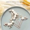 Unicra Flower Bride Wedding Hair Pins Rose Gold Crystal Bridal Hair Pieces Pearl Hair Accessories for Women and Girls (Pack of 3) (Rose Gold) view 2