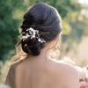 Unicra Flower Bride Wedding Hair Pins Rose Gold Crystal Bridal Hair Pieces Pearl Hair Accessories for Women and Girls (Pack of 3) (Rose Gold) view 3