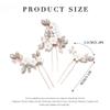 Unicra Flower Bride Wedding Hair Pins Rose Gold Crystal Bridal Hair Pieces Pearl Hair Accessories for Women and Girls (Pack of 3) (Rose Gold) view 4