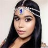 Acenail Wedding Headbands Chain Rhinestone Head Chain Bridal Hair Jewelry Silver Headpieces Bride Bohemian Hair Chain Prom Hair Accessories Halloween Head Accessory for Women view 1