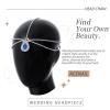 Acenail Wedding Headbands Chain Rhinestone Head Chain Bridal Hair Jewelry Silver Headpieces Bride Bohemian Hair Chain Prom Hair Accessories Halloween Head Accessory for Women view 2
