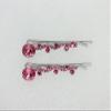 Faship A Pair Of Pink Premium Rhinestone Crystal Floral Hair Clips 2 Pcs Pins view 4