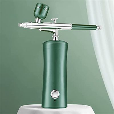 BROOKE PATEL Multifunctional Cordless Mini Air Compressor Kit Airbrush Paint Airbrush Airbrush for Nail Art Tattoo Craft Cake Nano Mist Sprayer,Green