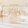 Olbye Rhinestone Crystal Bridal Headpiece - Flower Hair Comb, Clips for Brides, Bridesmaids, and Women (Gold) view 4