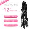 12 Inch Soft Locs Crochet Hair 6 Packs Short Straight Pre-looped New Faux Locs Crochet Hair 6 Packs, 1#(Jet Black) view 3