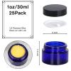 1oz Glass Jar with Lid, Hoa Kinh 25Pack Blue Round Containers Cosmetic Glass Jars with Inner Liners and Black Lids Travel Jars for Storing Lip and Body Scrub, Lotion, Body Butter, Bath Salts, Liquid view 3