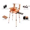 Tense Edano Aluminum Trolley Makeup Train Case with LED Lights Professional Cosmetic Organizer Studio with Speaker, Wheels and Stands Rolling Lighted Makeup Vanity Station for Travel (Rose Gold) view 3