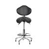 Cadiario Saddle Stool Rolling Chair Tall with Backrest Foot Rest Hydraulic Swivel Adjustable Height Ergonomic Tilt Thick Seat with Casters for Dental Hygienist Eyelash Technician Hairstylist Black view 1