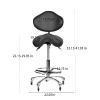 Cadiario Saddle Stool Rolling Chair Tall with Backrest Foot Rest Hydraulic Swivel Adjustable Height Ergonomic Tilt Thick Seat with Casters for Dental Hygienist Eyelash Technician Hairstylist Black view 2