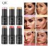 6 Colors Contour Stick Highlighter Stick and Cream Blush Stick Kit, Face Brightens and Bronzer Shades Pencil, Facial Contour Shaping Makeup Sticks for Cheeks  Lips Eyes view 2