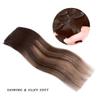 12" Clip in Hair Extensions Remy Human Hair Brown Balayage for Women - Silky Straight 100% Real Human Hair 50grams 4pieces #2T(6P2) Color view 4