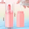 24 Pcs Foam Pump Bottles 1 Oz/ 30 ml Plastic Mini Empty Dispenser Travel Soap Foaming Bottles for Refillable Hand Sanitizer Lash Shampoo(Pink) view 2