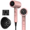 FUNTIN Hair Dryer, Blow Dryer with Diffuser Brush for Women 4C Thick Hair Ionic Hair Dryer(Baby Pink) view 1