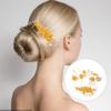 FOMIYES Bridal Hair Comb and Pins Set, Yellow Flower Headpiece for Wedding, Party, and Evening, 4 Pieces Zinc Alloy Hair Accessories view 2