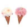 COHEALI 2Pcs Bath Loofah Sponge Ice Cream Cone Shower Sponge Exfoliating Mesh Pouf Bath Ball Body Scrubber Exfoliator for Men Women Light Yellow Pink view 1