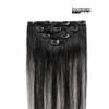 16" Clip in Hair Extensions Remy Human Hair Black Balayage Silver for Women - Silky Straight 100% Real Human Hair 55grams 4pieces #1BT(SilverP1B) Color view 2