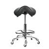 Cadiario Saddle Tilting Stool Rolling Chair with Thicker Seat Swivel Ergonomic Height Adjustable Footrest Wheels for Beauty Spa Salon Dental Medical Clinic Kitchen Home Office Shop Bar Black view 1