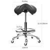 Cadiario Saddle Tilting Stool Rolling Chair with Thicker Seat Swivel Ergonomic Height Adjustable Footrest Wheels for Beauty Spa Salon Dental Medical Clinic Kitchen Home Office Shop Bar Black view 3